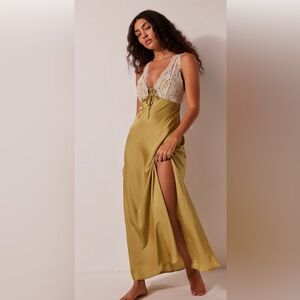 Free People Countryside Maxi Slip XS Green